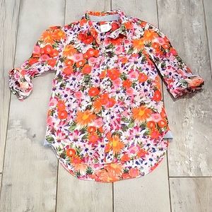 HD in Paris  floral button-down  shirt size  4 new condition  472-512